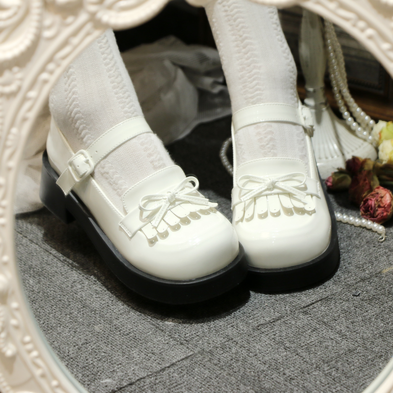 八音盒 久久Lolita原创复古学院日系圆头中跟玛丽珍jk制服女单鞋