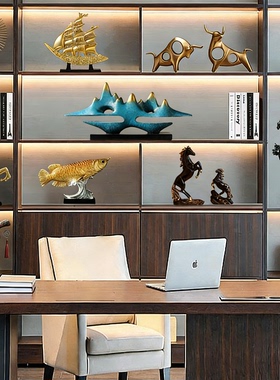 办公室2026新款酒柜装饰摆件轻奢高端大气上档次摆件高档老板领导