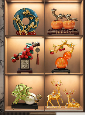 2026新中式酒柜套装摆件