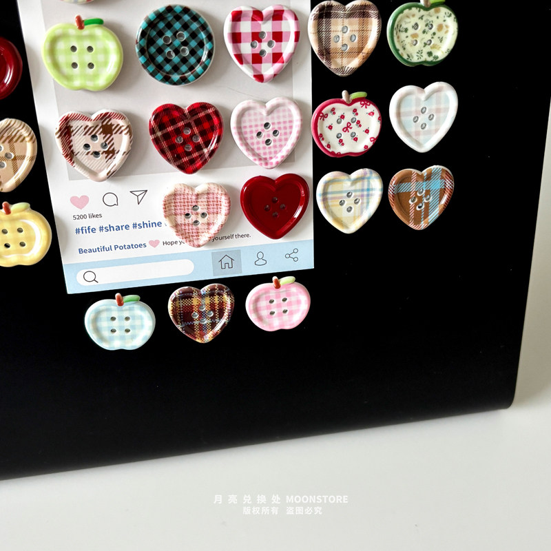 韩国ins复古格纹纽扣Y2K千禧年磁吸装饰冰箱贴磁性贴洞洞板照片墙,淘宝优惠券,粉丝福利购,淘宝优惠卷