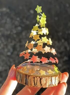 DIY旋转小花树桌面摆件材料包