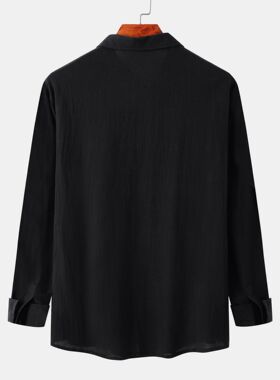 男士大码长袖衬衫翻领基础百搭