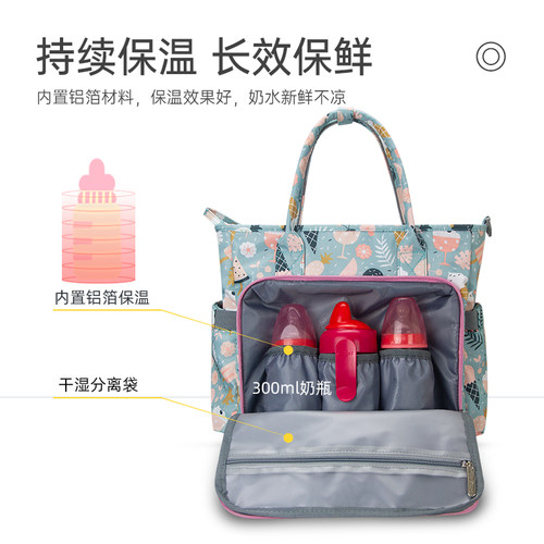妈咪包轻便手提包大容量保温托特包防水斜挎婴儿包收纳妈妈母婴包 - 图0