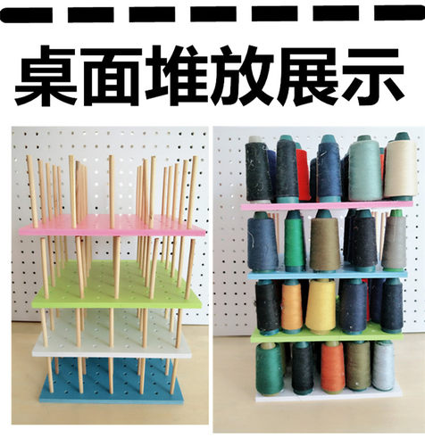 缝纫线架，实木放宝塔线家用线圈架可放96轴缝纫收纳架线托壁挂式 - 图3