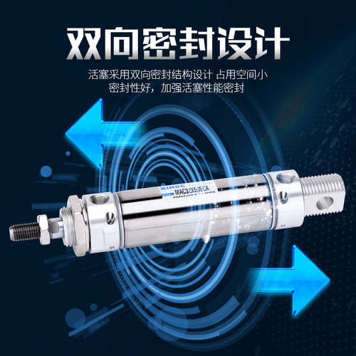 MAC不锈钢气缓冲迷你气缸16/20/25/32/40*25/50/75~3000SCA-U-CM - 图2
