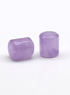 【天然原石】正品黑发晶马粉紫玉 粉紫黑色路路桶珠鼓珠配珠SL