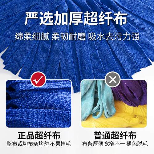 传统老式吸水墩布拖大号圆头毛巾布条地拖家用酒店工厂拧水拖布头 - 图1