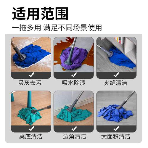 传统老式吸水墩布拖大号圆头毛巾布条地拖家用酒店工厂拧水拖布头 - 图2