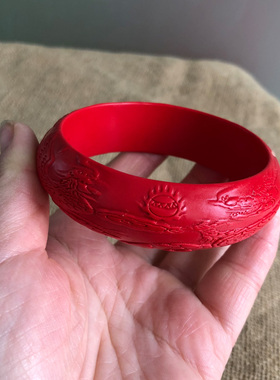 帝王红女士本命年龙凤手镯