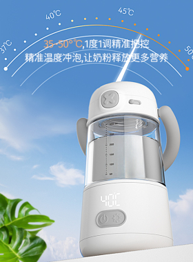 鲸之爱佛山硼硅玻璃便携恒温水壶