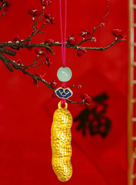 中国风手机金色挂件本命年招财猫饰品一桶金饰品新年豪华年会礼品