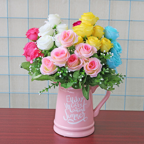 单支假花仿真花塑料花假花小邹菊装饰花栅栏插花绢布花向日葵花艺 - 图0