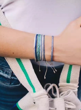 西班牙森林撞色花纹叠戴运动手绳