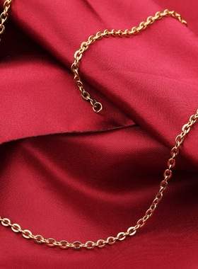 金色钛钢情侣项链细款吊坠