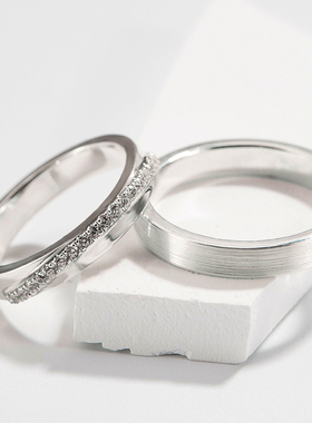 情侣足银闭口定制戒指