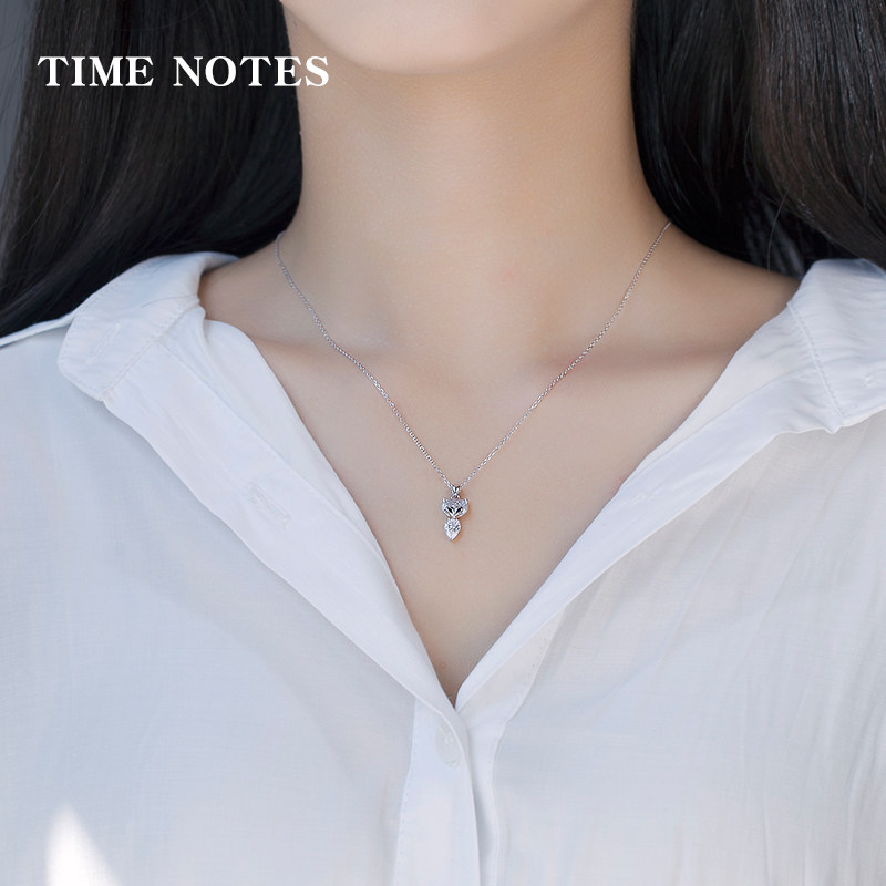 女纯银电镀14k金可爱狐狸锁骨链 timenotes项链