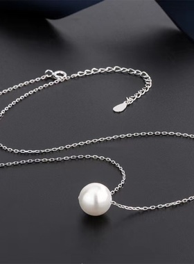女足银项链999合成珍珠