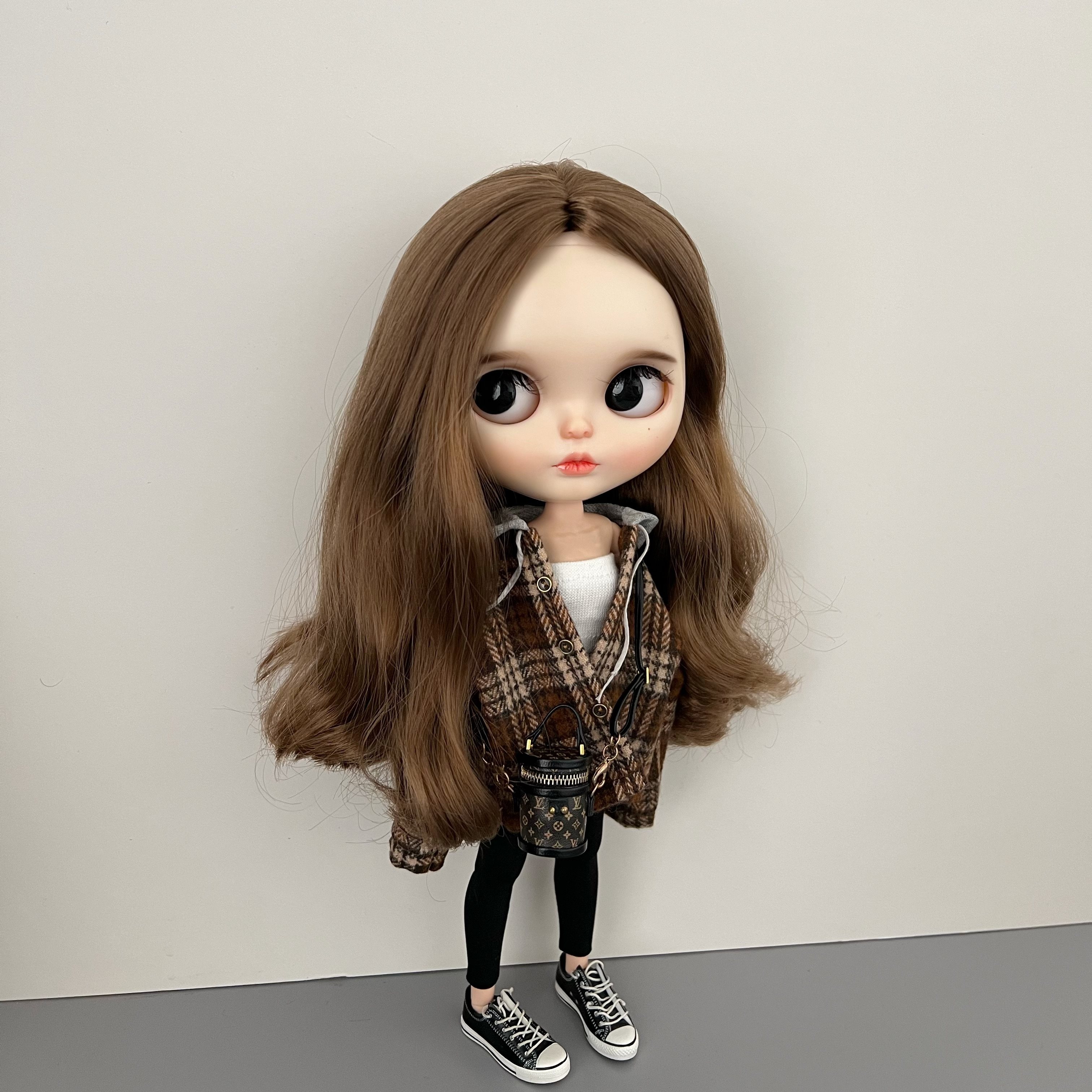 blythe小布娃衣ob24 azone19关节 bjd小六素体复古假两件格子外套,淘宝优惠券,粉丝福利购,淘宝优惠卷