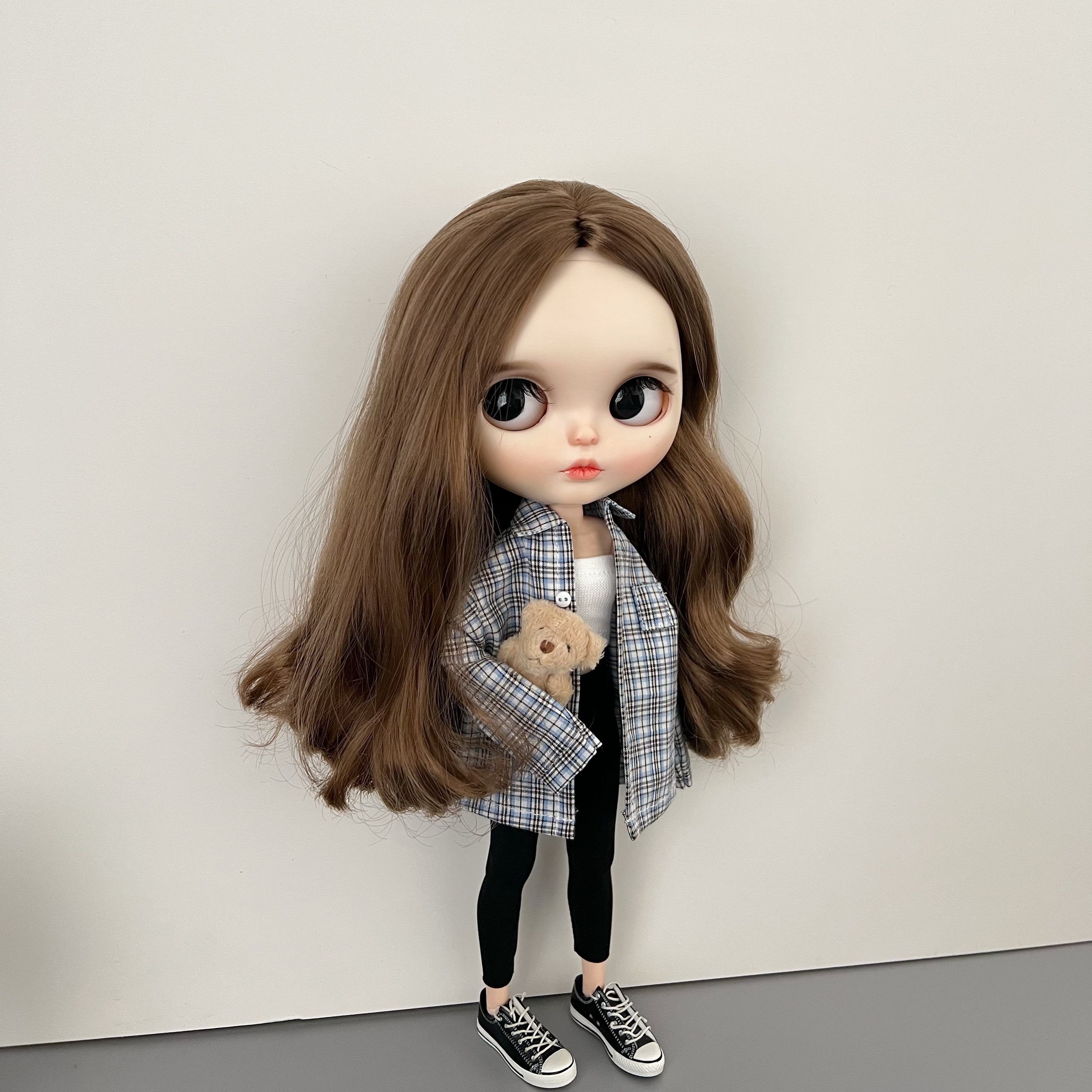 blythe小布娃娃ob24 azone19关节素体pp fr bjd小六娃衣 格子衬衣,淘宝优惠券,粉丝福利购,淘宝优惠卷