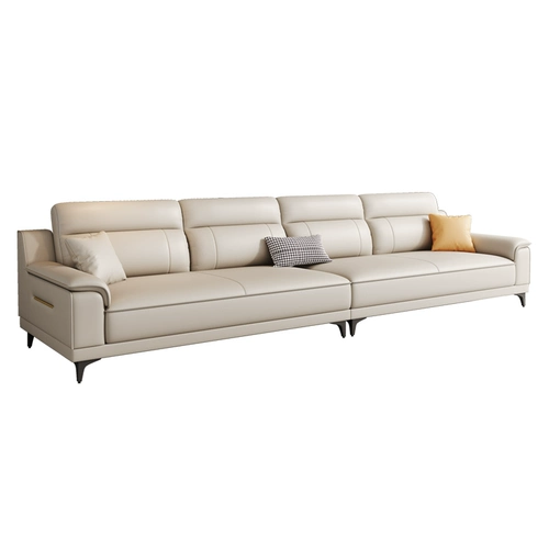 Новый продукт итальянский минималистский кремовый кошка схватывает кожаный диван гостиная маленькая квартира