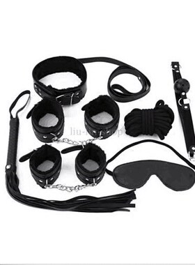7pcs Adult Bondage Foreplay Fetish Set Cuffs Whip Collar Lea