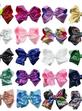 20CM extra large sequin bow hair clips