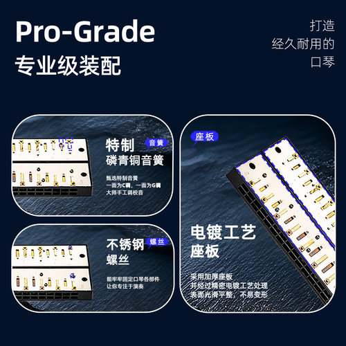 EASTTOP东方鼎双面双调口琴24孔复音C G 调 - 图2