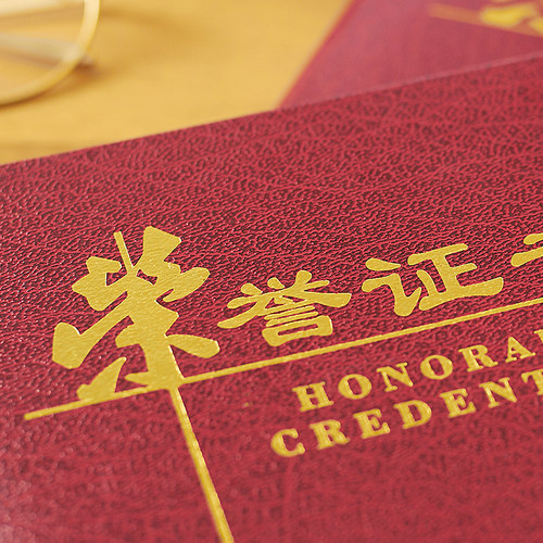 高级皮纹纸仿皮烫金荣誉证书 可制作定做送120克内芯结业获奖证书 - 图2