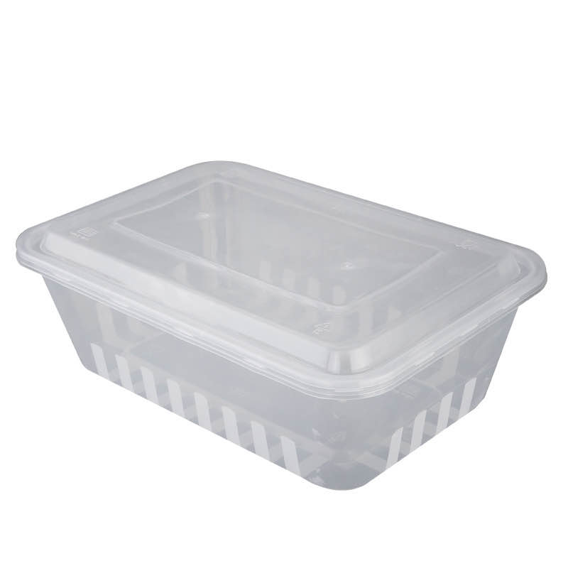 长方形一次性餐盒塑料外卖打包盒子大号透明餐具快餐圆形饭盒带盖 - 图3