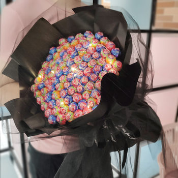 ວັນແຫ່ງຄວາມຮັກ lollipop bouquet diy ອຸປະກອນການຫຸ້ມຫໍ່ເຮັດດ້ວຍມື homemade luminous ໂປ່ງໃສສ້າງສັນຂອງຂວັນວັນເກີດ