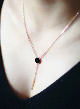 不掉色玫瑰金网红钛钢森系潮项链