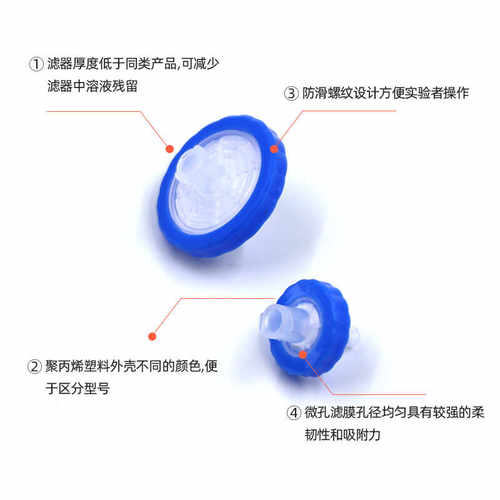 一次性针式滤膜过滤器13mm25mm有机系水系PES PTFE尼龙滤头 - 图2