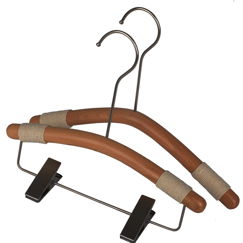 创意无痕防滑儿童木质衣架家用衣橱收纳裤架进口榉木绑绳长钩衣撑,淘宝优惠券,粉丝福利购,淘宝优惠卷