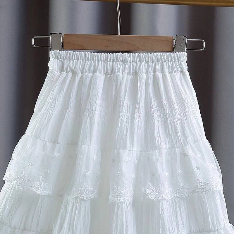 女童半身裙夏装2025新款儿童蛋糕公主裙儿童女孩蕾丝白色长款裙子,淘宝优惠券,粉丝福利购,淘宝优惠卷