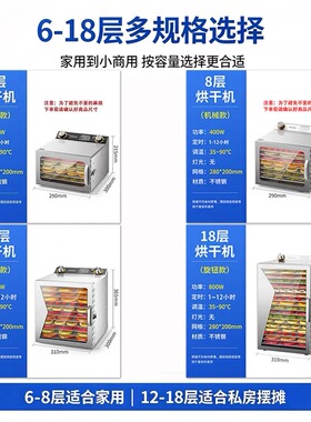 至奇家用干果食品烘干机温控可调不绣钢材质药材宠物零食风干机
