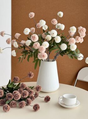 秋色5头蒲公英乒乓菊假花摆件