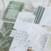 All things are as silent as a fan. Hot-rolled silver relief embossed notebook note paper, retro English notebook collage base material paper