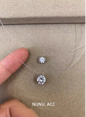 s925纯银透明鱼线莫桑钻锁骨链