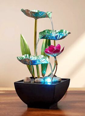 太阳能不插电创意喷泉过滤鱼缸