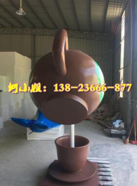 梅州茶庄标识道具流水天壶玻璃钢茶壶喷泉雕塑模型紫砂壶标识摆件