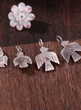 925银复古手工高桥雷鸟吊坠