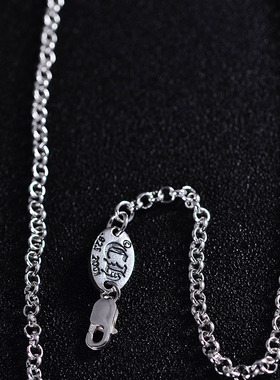 天使之愿S925银饰品男生项链男银长项链圆圈链