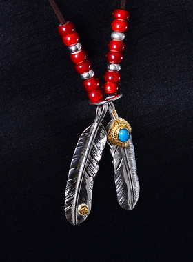 天使之愿风格羽毛男士太角链