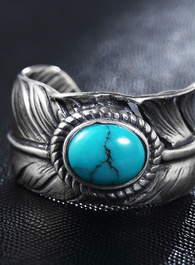 天使之愿羽毛泰银开口复刻绿松石