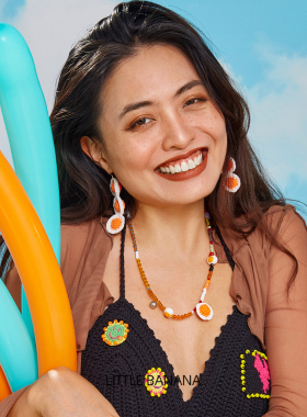 小黄香蕉手钩煎蛋项链