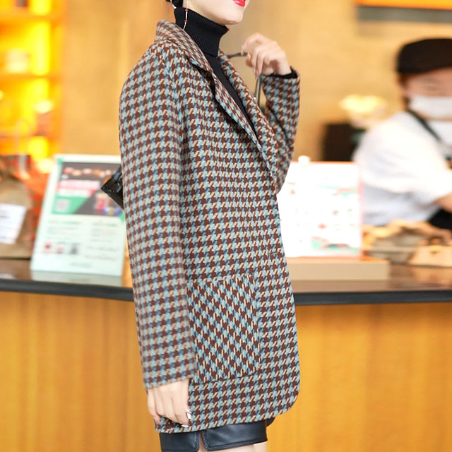 Difenlujia wool double-sided houndstrap coat for women