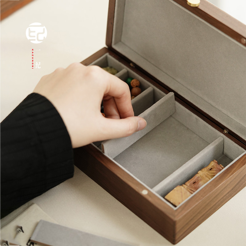 黑胡桃木书画专用印章收纳盒实木多格篆刻玉石料定制锦盒收藏箱,淘宝优惠券,粉丝福利购,淘宝优惠卷