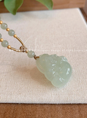 新疆和田玉吊坠女冰种弥勒佛青海玉晴水佛公笑佛编绳项链真品玉佛