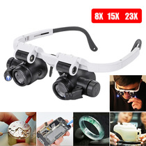 Wearing Magnifier Clocks Maintenance Engraving Glasses Ancient Play Jewelry Appraisal 2 Sets Lens Led Lights