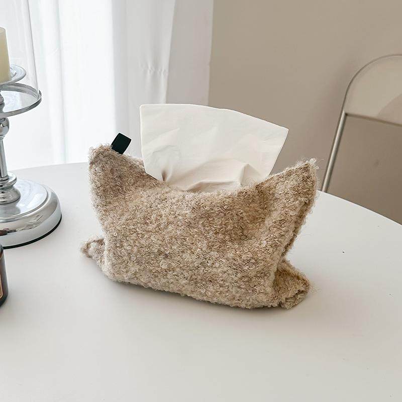 中古风羊毛圈圈针织布艺纸巾盒居家装饰奶白色车载悬挂纸巾收纳袋,淘宝优惠券,粉丝福利购,淘宝优惠卷